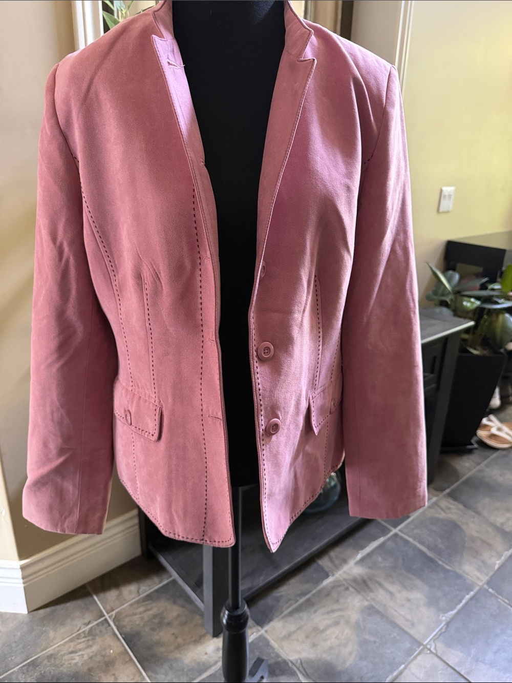 dressbarn Dusty Rose Suede look Blazer